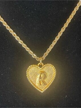 Vintage initial necklace